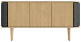 Nízka komoda v dekore duba v antracitovo-prírodnej farbe 150x75 cm Treasures – UMAGE