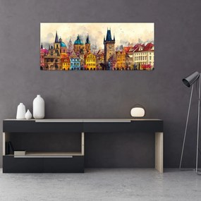 Obraz - Jeseň v maľovanom meste (120x50 cm)