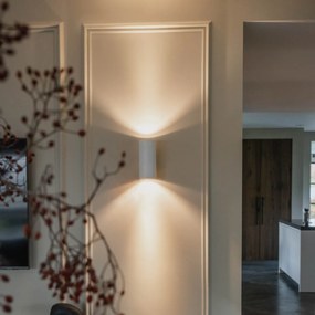 Dizajnová nástenná lampa biela okrúhla - Sab