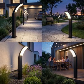 Toolight Toolight,, JNH033-G, záhradný LED stĺpik, v. 60 cm, 12 W, 4500 K, IP44, čierna matná, OSW-56227