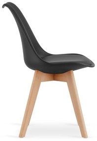 Jedálenská zostava stôl Artisan 80 X 80 čierne nohy + 4 stoličky MARK čierne/ prírodné nohy