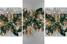 Obraz - Zlato-zelené tropické listy (90x60 cm)
