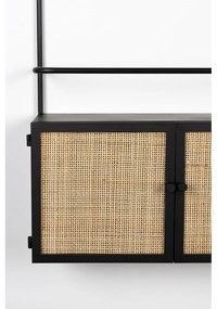 Čierny ratanový regál na víno Guuji - White Label