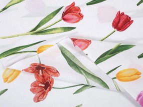 Biante Bavlnený záves Sandra SA-506 Tulipány na bielom 140x140 cm