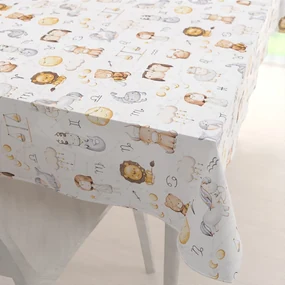 Biante Detský bavlnený obdĺžnikový obrus Sandra SA-439 Znamenia zverokruhu 140x220 cm