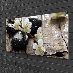 Skleneny obraz Kvety kamene zen 125x50 cm