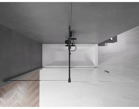 Mexen Velar, 2-krídlová posuvná vaňová zástena 180 x 150 cm, 8mm číre sklo, brúsený grafit, 896-180-000-01-95