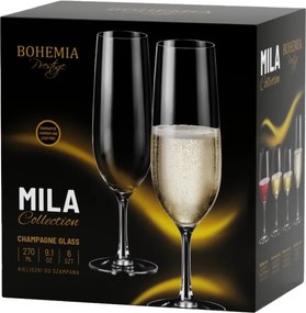BOHEMIA PRESTIGE MILA POHÁR NA ŠAMPANSKÉ 270ML SADA 6KS