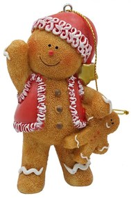 Hnedá vianočná ozdoba Perníček - 6*4*9 cm