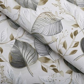 Biante Dekoračný behúň na stôl Leona LN-173 Sivé listy na režnom 35x180 cm