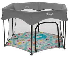 Lionelo - Hracia ohrádka ROEL PLUS Šedá viacfarebná