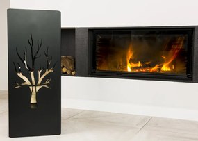 Kovový stojan na drevo Tree, 40x100 cm, čierna