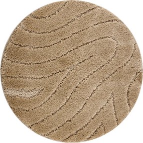 Kúpeľňový koberček SUPREME WAVES vlny, béžový kruh