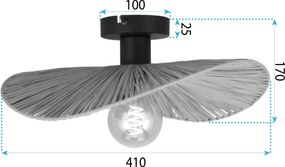 Toolight Toolight, stropné svietidlo 1xE27, APP1827-1CP, čierna-hnedá, OSW-09318