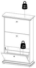 Biela výklopná skrinka na topánky Paris – Tvilum