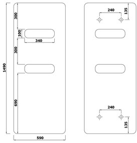 Sapho Sapho, TABELLA OPEN vykurovacie teleso 590x1490 mm, biela matná, MI1459