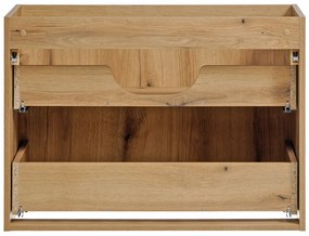 Závěsná skříňka pod umyvadlo Nova Oak I s deskou 80 cm černá/dub coast evoke