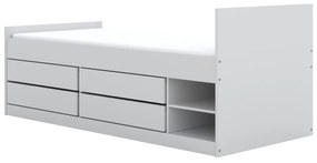 Detská posteľ Leon 200x90 cm s matracom a zásuvkami biela