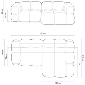 Rohová pohovka v tehlovej farbe (pravý roh/s leňoškou) Loretto – Cosmopolitan Design