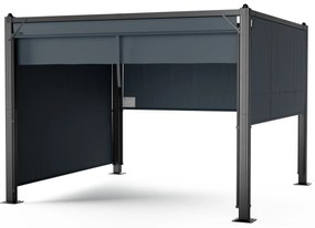 Pantheon Cortina pergola 3x3 m, odolná voči poveternostným vplyvom, hliník, prášková farba, rolety