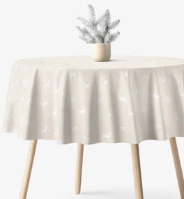 Goldea okrúhly obrus natura – jeleňe na režnej Ø 220 cm