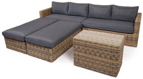 Variabilná ratanová súprava RAYA žlto-sivá