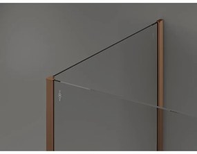 Mexen Kioto, sprchový kút typ Walk-in 120 x 100 x 30 cm, 8mm číre sklo-čierny vzor, profil ružové zlato, 800-120-100-221-60-70-030