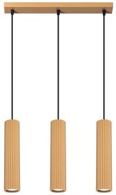 Závesné svietidlo Karbon, 3x zlaté kovové tienidlo