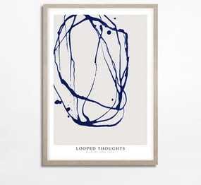Moderná maľba LINE COBALT 50x70 cm
