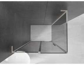 Mexen Velar L, sprchový kút s posuvnými dverami 90 x 70 cm, 8mm šedé sklo, brúsená oceľ, 871-090-070-43-97