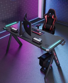 Herný stôl s podsvietením BG03 čierny 120 cm