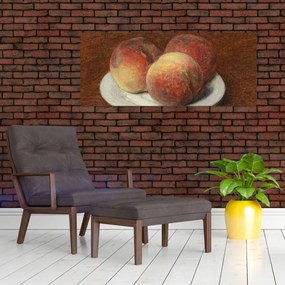 Obraz - Henri Fantin-Latour, Three Peaches on a Plate, reprodukcia (120x50 cm)