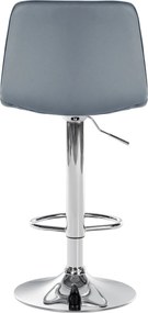 Barová stolička Lex - koženka, chróm rám - šedá