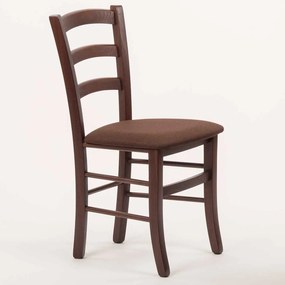 Stima stolička PAYSANE s čalúneným sedákom Vyberte odtieň ->: Tmavo hnedá, Vyberte látku ->: LUX Hnedá 12