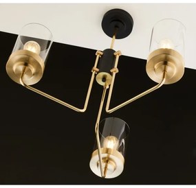 Jupiter 2087 - Luster na tyči RAMIREZ 3xE27/15W/230V zlatá/čierna