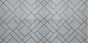 3D panel 0067 rozmer 50 cm x 50 cm, beton GLAMOUR 1 so zlatými kontúrami, IMPOL TRADE