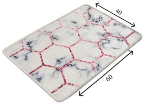 Biela/sivá kúpeľňová predložka 60x40 cm Honeycomb - Foutastic