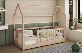 Detská domčeková posteľ z masívu borovice GRÉTA - 180x80 cm - prírodná borovica