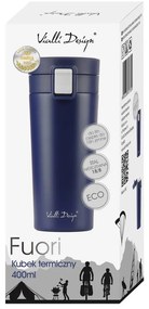 Tmavomodrý cestovný termohrnček Vialli Design Fuori, 400 ml