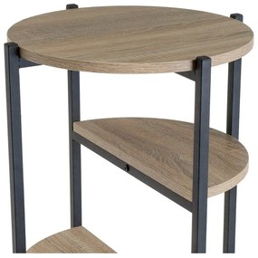 Regál v čierno-prírodnej farbe v dekore duba 40x110 cm – Casa Selección