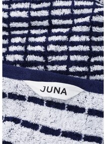 Biely/modrý froté uterák s prímesou bambusu 50x100 cm Nuance – JUNA