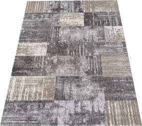 DY Sivý koberec s geometrickým vzorom Panamero 24 Rozmer: 160x220 cm