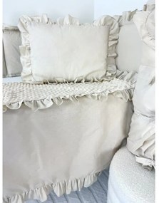 Set do kočíka béžový – deka a vankúšik, obojstranný 100% bavlna a hebká minky, pohodlie pre bábätko