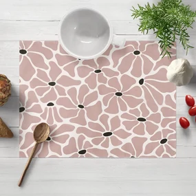 Biante Bavlnené prestieranie na stôl Sandra SA-483 Hnedoružové designové kvety na bielom 30x40 cm