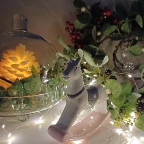 DECOLED Keramický hojdací kôň, 14,8 x 3,7 x 13,5 cm