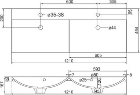 Mereo, Mereo Bino, kúpeľňová skrinka s umývadlom z liateho mramoru 121 cm, biela, MER-CN663M