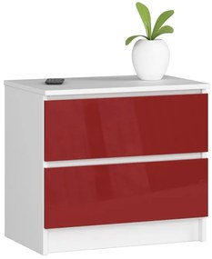 Nočný stolík K60 2SZ CLP červený, lesk