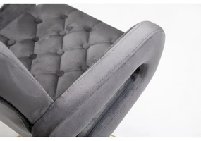 LuxuryForm DESIGN Barová stolička BOSTON VELUR na striebornom tanieri - šedá