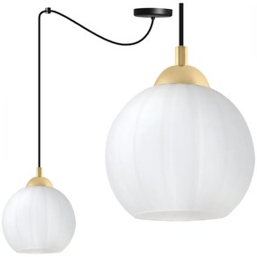 Závesné svietidlo Costa Spider, 1x biele sklenené tienidlo, b/g