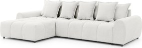 Biela rohová pohovka (ľavý roh/s leňoškou) Albane – Ropez